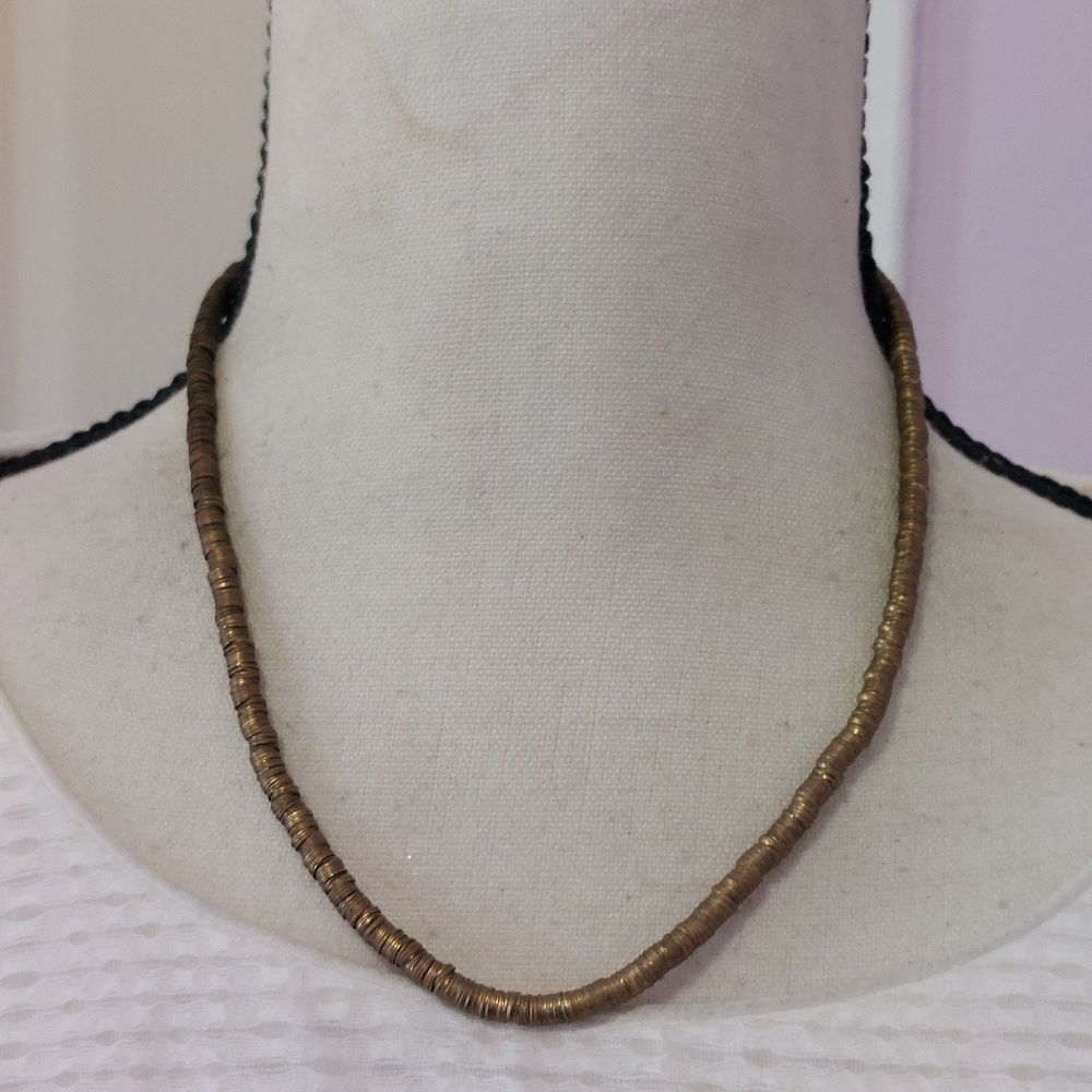 Serifina Brass Tone All Disc Metal Beads Necklace - Picture 1 of 5